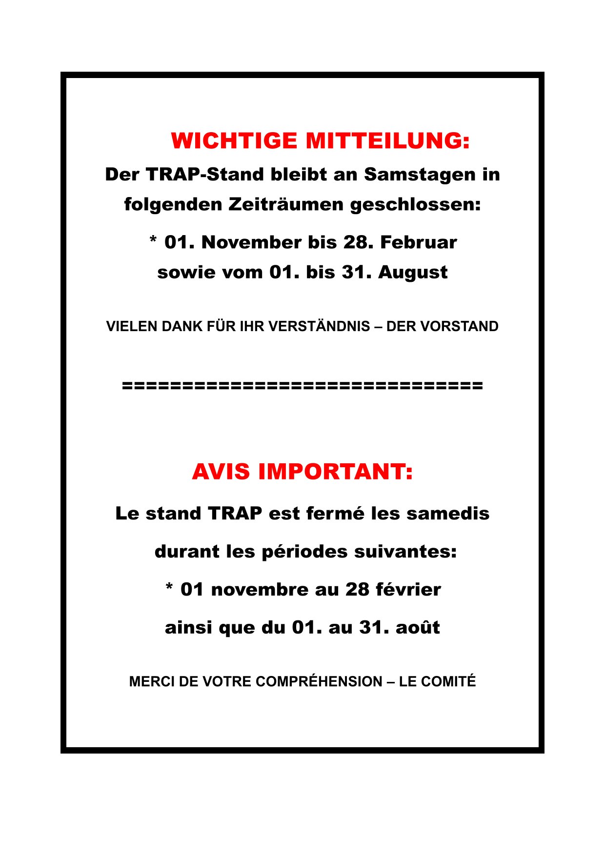 Hinweis TRAP zu Nov FebAug 1